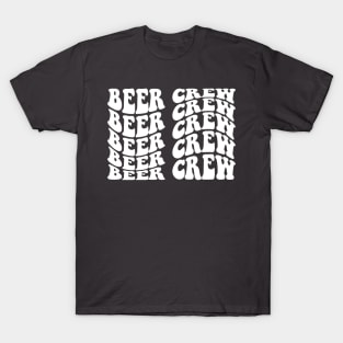 Beer Crew Retro Wave Font Design T-Shirt